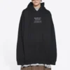 Balenciaga FW21 Boxy Loose hoodie met lange mouwen voor heren, zwart 651799TJV910107