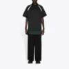 Balenciaga FW21 casual dubbellaags sportpoloshirt met korte mouwen voor heren, zwart 661507TKVA51042