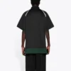 Balenciaga FW21 casual dubbellaags sportpoloshirt met korte mouwen voor heren, zwart 661507TKVA51042