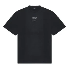 Balenciaga FW21 Couture Alphabet T-shirt met ronde hals en korte mouwen voor heren, zwart 651795TJV901070