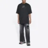 Balenciaga FW21 Couture Alphabet T-shirt met ronde hals en korte mouwen voor heren, zwart 651795TJV901070