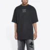 Balenciaga FW21 Couture Alphabet T-shirt met ronde hals en korte mouwen voor heren, zwart 651795TJV901070