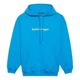 Balenciaga FW21 heren-hoodie met logo, lange mouwen, blauw 570811TIV557560
