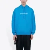 Balenciaga FW21 heren-hoodie met logo, lange mouwen, blauw 570811TIV557560