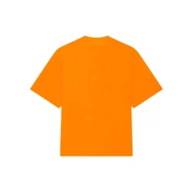 Balenciaga FW21 heren-T-shirt met korte mouwen, breiwerk, retro-print, ‘HI MY NAME IS’ en alfabetprint, brede pasvorm, oranje 661715TKVH57513