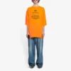 Balenciaga FW21 heren-T-shirt met korte mouwen, breiwerk, retro-print, ‘HI MY NAME IS’ en alfabetprint, brede pasvorm, oranje 661715TKVH57513