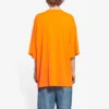 Balenciaga FW21 heren-T-shirt met korte mouwen, breiwerk, retro-print, ‘HI MY NAME IS’ en alfabetprint, brede pasvorm, oranje 661715TKVH57513