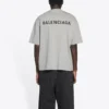 Balenciaga FW21 heren-T-shirt met logo-print, retro, korte mouwen, grijs 612966TIVG51167