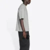 Balenciaga FW21 heren-T-shirt met logo-print, retro, korte mouwen, grijs 612966TIVG51167