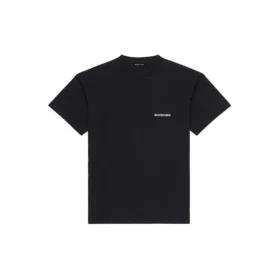Balenciaga FW21 heren-T-shirt met logo-print, retro, korte mouwen, zwart 612966TIVG51070