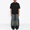 Balenciaga FW21 heren-T-shirt met logo-print, retro, korte mouwen, zwart 612966TIVG51070