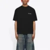Balenciaga FW21 heren-T-shirt met logo-print, retro, korte mouwen, zwart 612966TIVG51070