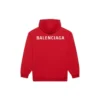 Balenciaga FW21 loszittend T-shirt met capuchon en logo, lange mouwen, rood, heren 600583TIV846540
