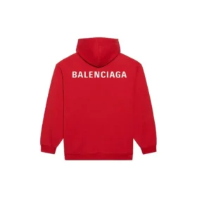 Balenciaga FW21 loszittend T-shirt met capuchon en logo, lange mouwen, rood, heren 600583TIV846540