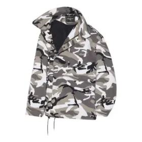 Balenciaga FW21 off-shoulder jas voor heren, grijs 663004TKLD41240