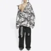 Balenciaga FW21 off-shoulder jas voor heren, grijs 663004TKLD41240
