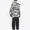 Balenciaga FW21 off-shoulder jas voor heren, grijs 663004TKLD41240