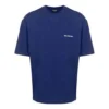 Balenciaga FW21-pullover met logo, ronde hals en korte mouwen voor heren, blauw 612966TIVG53967