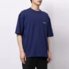 Balenciaga FW21-pullover met logo, ronde hals en korte mouwen voor heren, blauw 612966TIVG53967