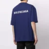 Balenciaga FW21-pullover met logo, ronde hals en korte mouwen voor heren, blauw 612966TIVG53967