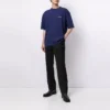 Balenciaga FW21-pullover met logo, ronde hals en korte mouwen voor heren, blauw 612966TIVG53967