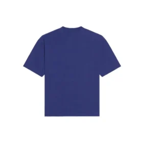 Balenciaga FW21 retro gebreid herenhemd met korte mouwen, marineblauw 612966TKVD33967