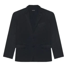 Balenciaga FW21 Retro gebreid herenjas, groot, zwart 662388TAV041000