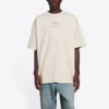 Balenciaga FW21 T-shirt met alfabetprint, korte mouwen, beige, heren 651795TJV909054