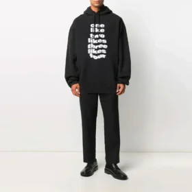 Balenciaga heren casual met alfabetprint, zwart 641679TJV931070