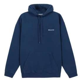 Balenciaga heren fleece gevoerde losse versie met capuchon en lange mouwen, blauw 570811TJV854866