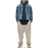 Balenciaga heren fleece gevoerde losse versie met capuchon en lange mouwen, blauw 570811TJV854866