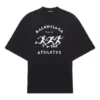 Balenciaga heren hardloopshirt met patroonprint en logo, los model, korte mouwen, zwart 641614TJVK61070