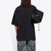 Balenciaga heren hardloopshirt met patroonprint en logo, los model, korte mouwen, zwart 641614TJVK61070