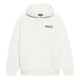 Balenciaga heren, met geborduurd alfabetpatroon in Political Campaign-stijl, wit 600583TKVI99084