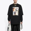 Balenciaga heren T-shirt, halflang, ronde hals, korte mouwen, zwart 641614TJVG81000