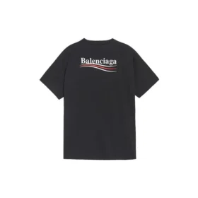 Balenciaga-heren-T-shirt met alfabetprint en korte mouwen, zwart 641675TIV521070