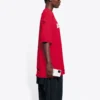 Balenciaga heren-T-shirt met alfabetprint, gatenpatroon, ronde hals en korte mouwen, rood 651795TKVB86295