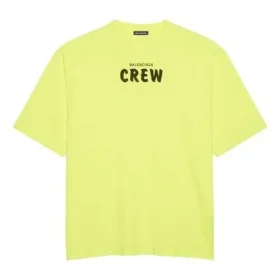 Balenciaga heren-T-shirt met alfabetprint, korte mouwen, fluorescerend groen 620969TIVG97072