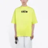 Balenciaga heren-T-shirt met alfabetprint, korte mouwen, fluorescerend groen 620969TIVG97072