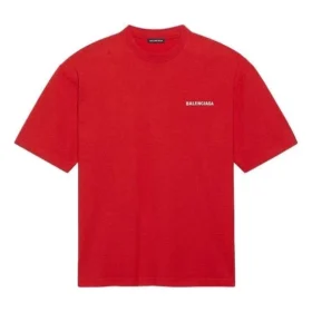 Balenciaga heren T-shirt met groot logo, retro, korte mouwen, rood 612966TIVG56540