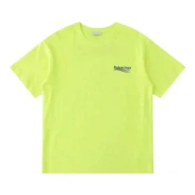 Balenciaga heren T-shirt met klein logo, ronde hals en korte mouwen, geel 620967TJVF77110