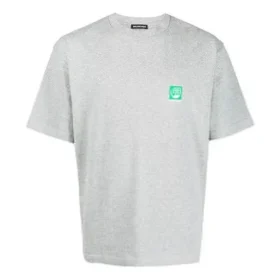 Balenciaga heren-T-shirt met logo op de borst, korte mouwen, grijs 594579THV631300