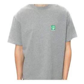 Balenciaga heren-T-shirt met logo op de borst, korte mouwen, grijs 594579THV631300