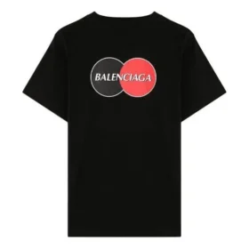 Balenciaga heren-T-shirt met logo op de borst, ronde hals en korte mouwen, zwart 620967TIV791000