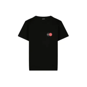 Balenciaga heren-T-shirt met logo op de borst, ronde hals en korte mouwen, zwart 620967TIV791000