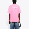 Balenciaga heren T-shirt met logo-opdruk, korte mouwen, roze 641675TJVF75713