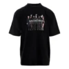 Balenciaga heren-T-shirt met oversized logo-print, retro-stijl, schoudervals, korte mouwen, zwart 620969TIVA11000