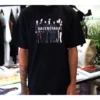 Balenciaga heren-T-shirt met oversized logo-print, retro-stijl, schoudervals, korte mouwen, zwart 620969TIVA11000