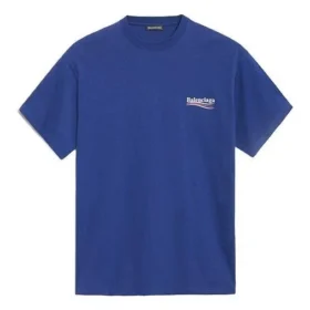 Balenciaga heren T-shirt met Political Campaign print, korte mouwen, koningsblauw 508203TAV444540