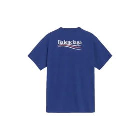 Balenciaga heren T-shirt met Political Campaign print, korte mouwen, koningsblauw 508203TAV444540